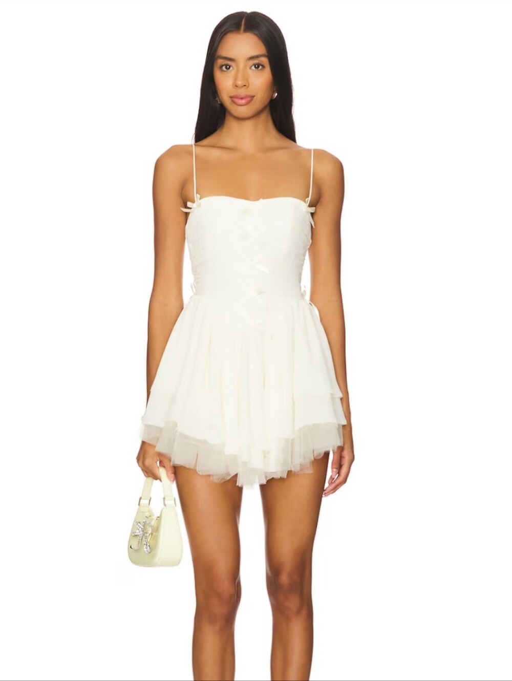 NWT Majorelle Analyse Mini Dress In Ivory Size Small Coquette Bridal Shower